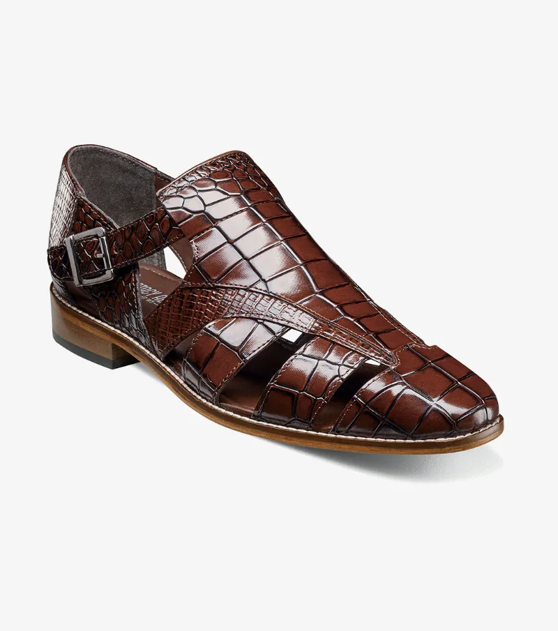 Stacy Adams Shoes Calandro City Sandal Cognac Size 7