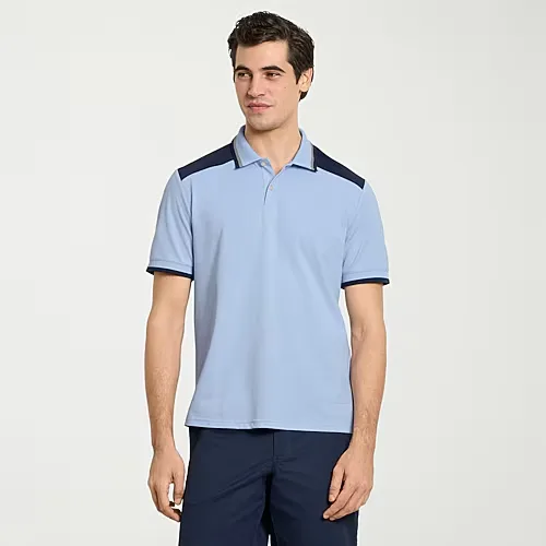 Van Heusen Performance Mens Regular Fit Short Sleeve Polo Shirt, Large, Blue