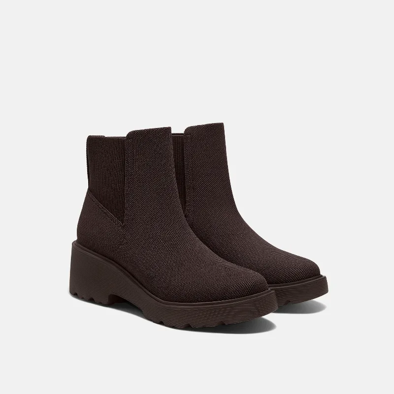 VIVAIA Round-Toe Chunky Platform Travel Boots (Everly)|DARK CHOCOLATE|US 5