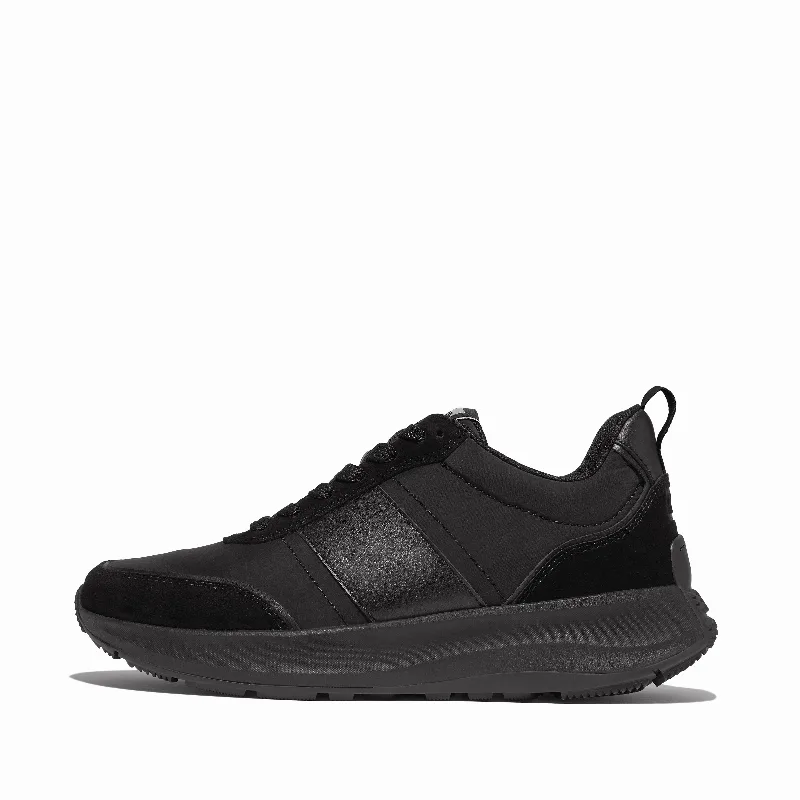 F-MODE Flow Fabric/Suede/Leather Flatform Sneakers