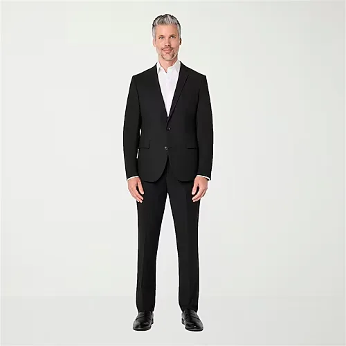 J. Ferrar Ultra Comfort Mens Stretch Fabric Super Slim Fit Flat Front Suit Pant, 30 29, Black