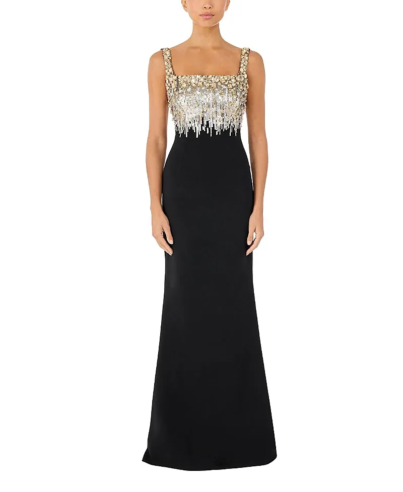 Jenny Packham Lalala Embellished-Upper Sleeveless Dress