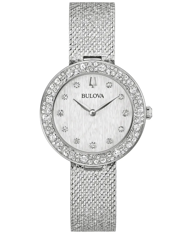 Bulova Women's Crystal Stainless Steel Mesh Bracelet Watch 32mm
