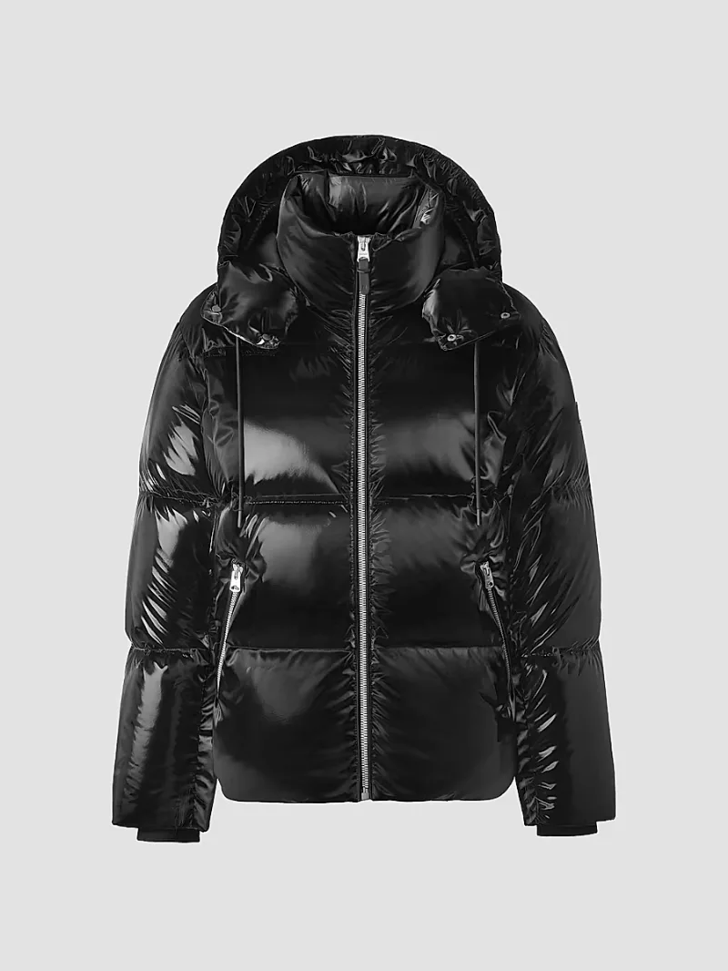 Mackage Men's Kent High-Gloss Hooded Down Jacket - Black - Size 44