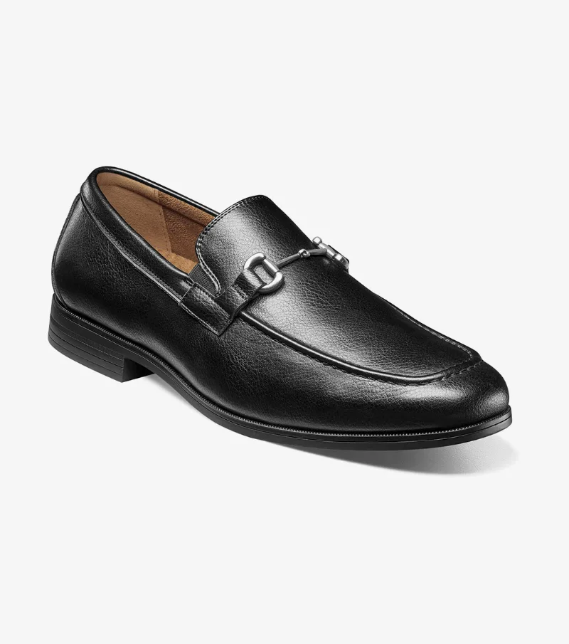 Stacy Adams Shoes Richmont Moc Toe Bit Slip On Black Tumbled Size 7.5