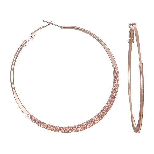 Bijoux Bar Delicates Womens 65mm Round Hoop Earrings, One Size, Pink