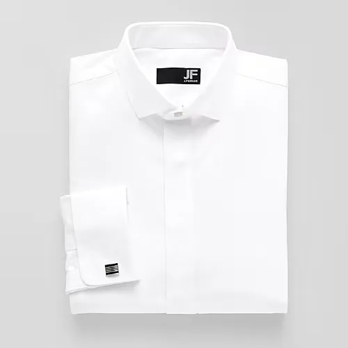 J. Ferrar Point Collar Long Sleeve Tuxedo Shirt, 15-15.5 32-33, White