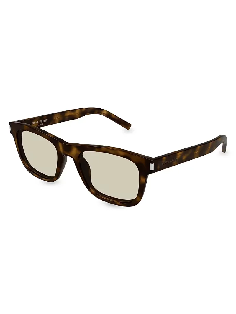 Saint Laurent Men's 49MM Panthos Square Sunglasses - Black