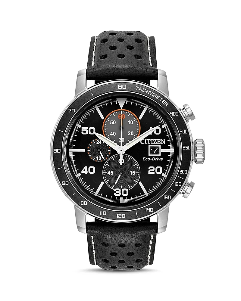 Citizen Men's Leather Strap Watch, 44mm