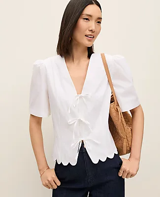 Ann Taylor Tie Front Blouse