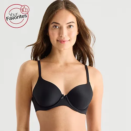 Ambrielle Everyday Underwire Full Coverage Bra, A, Black
