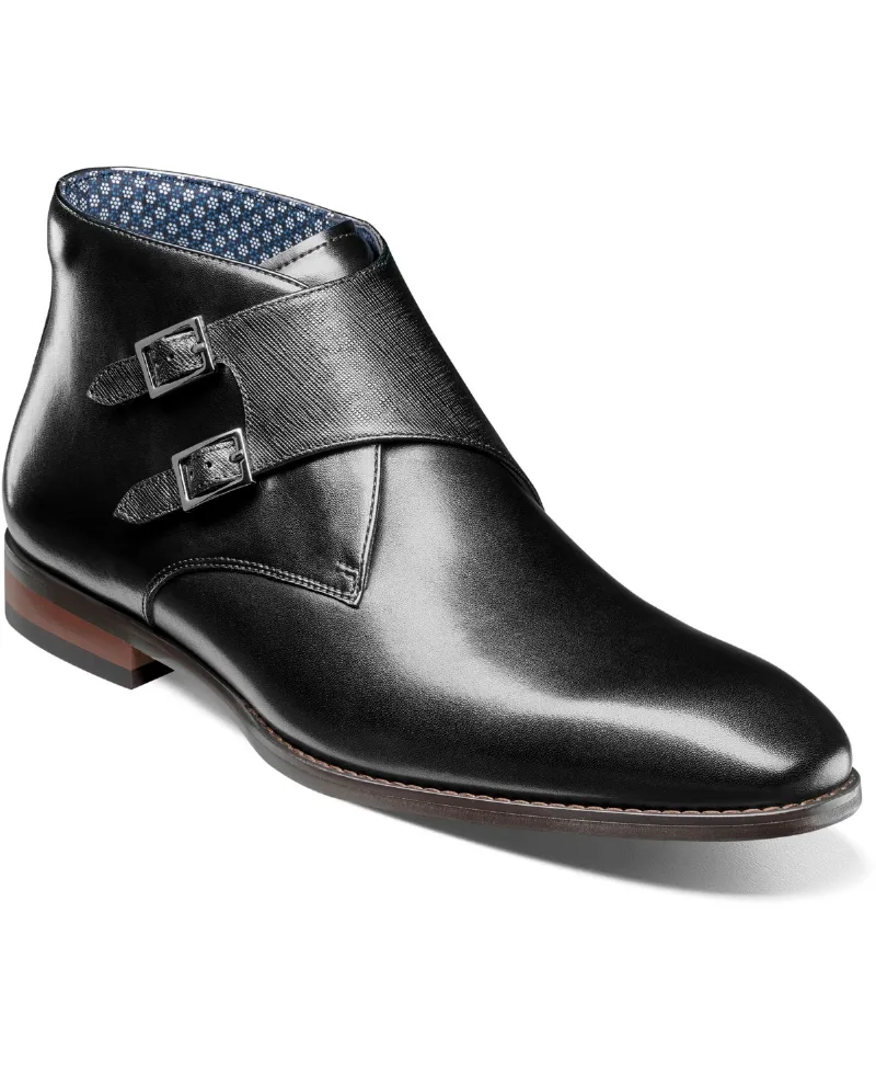 Stacy Adams Men's Kaius Double Monk Strap Boots - Black