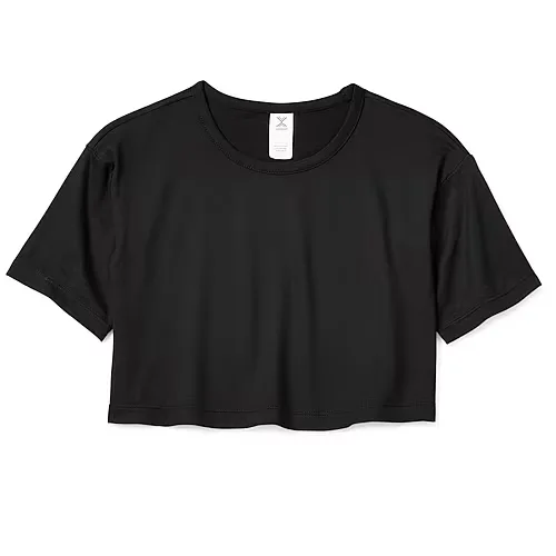 Xersion Little & Big Kid Girls Crew Neck Short Sleeve Active T-Shirt, X-large (18.5) Plus, Black