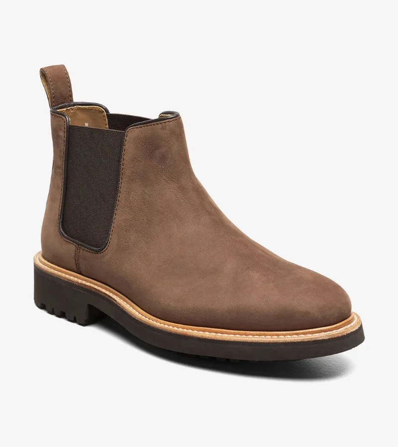 Florsheim Shoes Whitmore Plain Toe Gore Boot Cocoa Nubuck Size 7.5