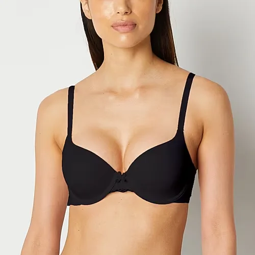 Ambrielle Cotton Demi Bra, Dd, Black