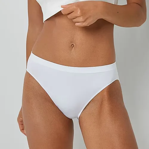 Ambrielle Womens Seamless High Cut Panty, 3x, White