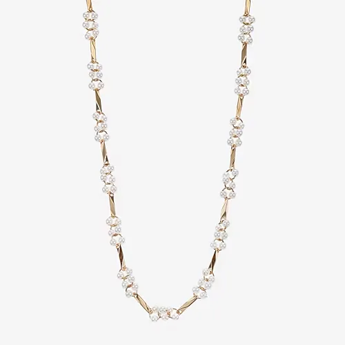 Monet Jewelry Womens White 17 Inch Collar Necklace, One Size, White