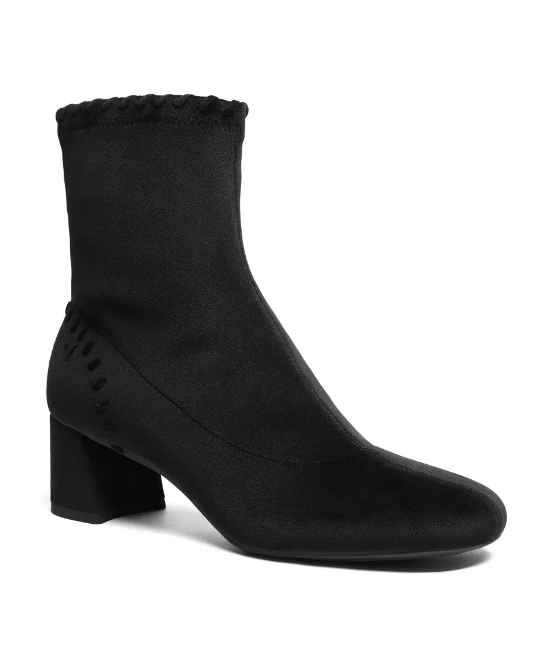 Vivaia Rhoda Round-Toe Whipstitched Ankle Boots - Black