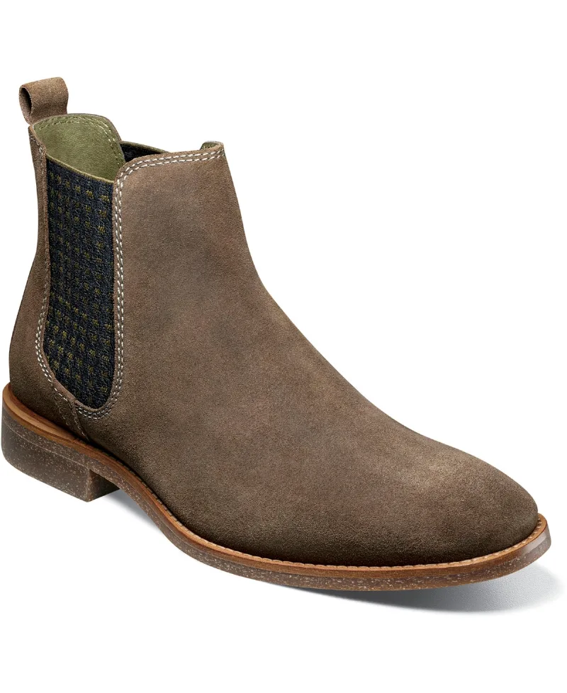 Stacy Adams Men's Gabriel Plain Toe Chelsea Boots - Mushroom