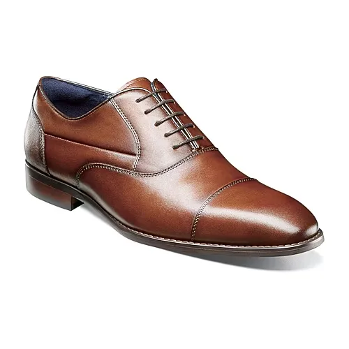 Stacy Adams Kallum Cap Toe Lace Mens Cap Closed Toe Oxford Shoes, 13 Medium, Brown