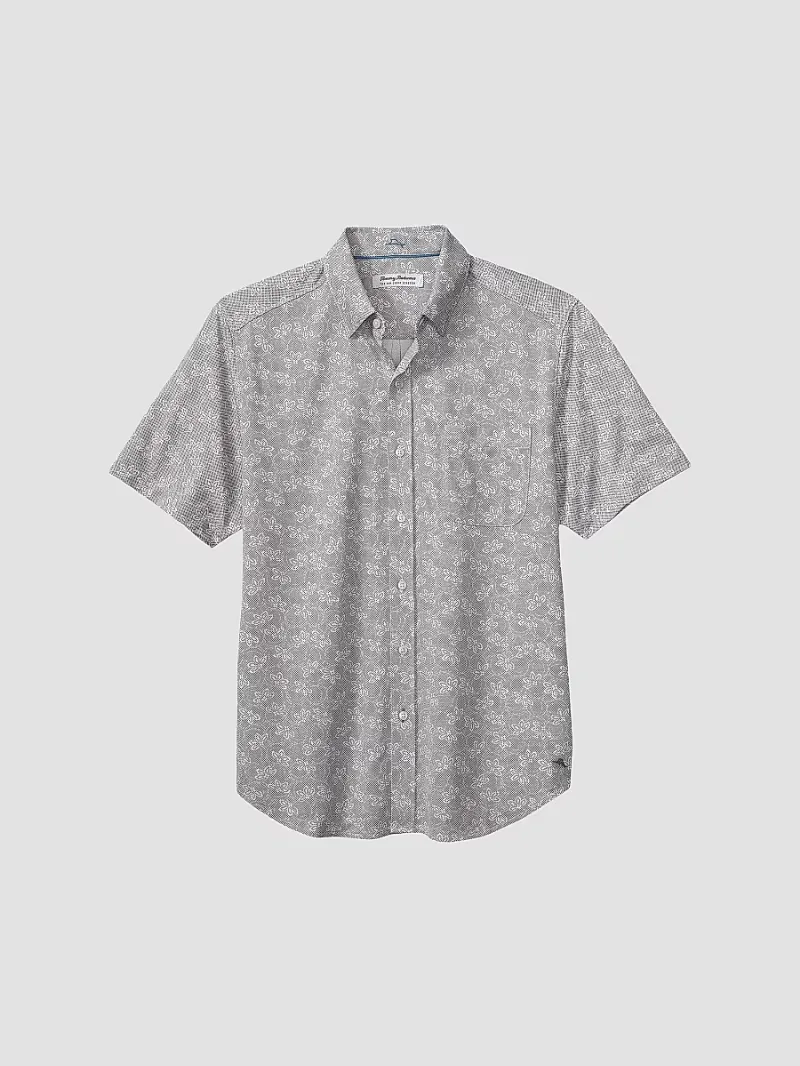 Tommy Bahama Men's San Lucio Lotus Short-Sleeve Shirt - Storm Gray - Size Medium