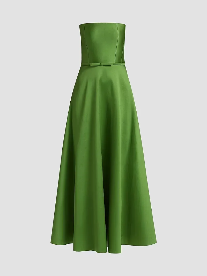 SACHIN BABI Women's Darian Bow-Detailed Strapless Cocktail Dress - Green Garnet - Size 2