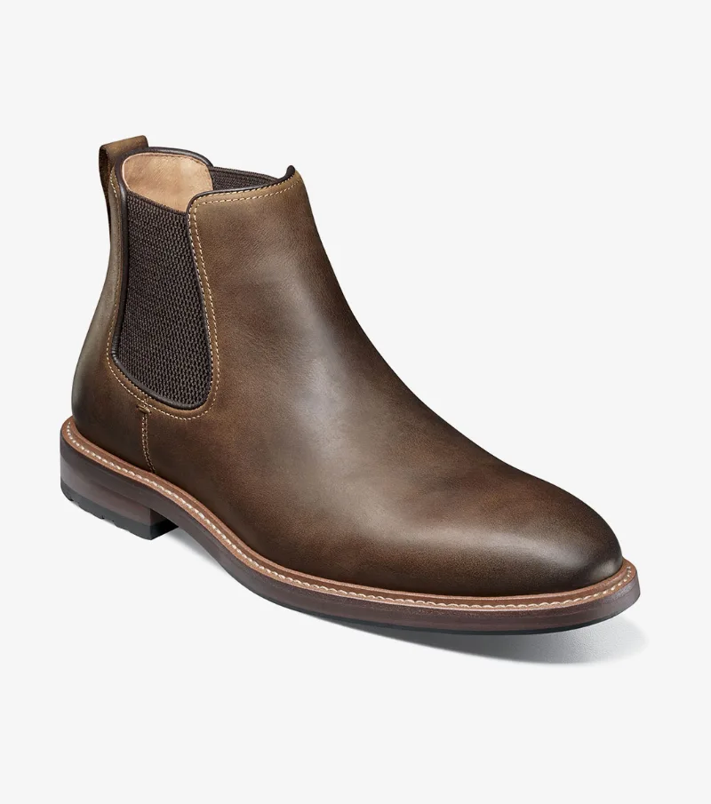 Florsheim Shoes Anthem Plain Toe Chelsea Boot Brown CH Size 10.5