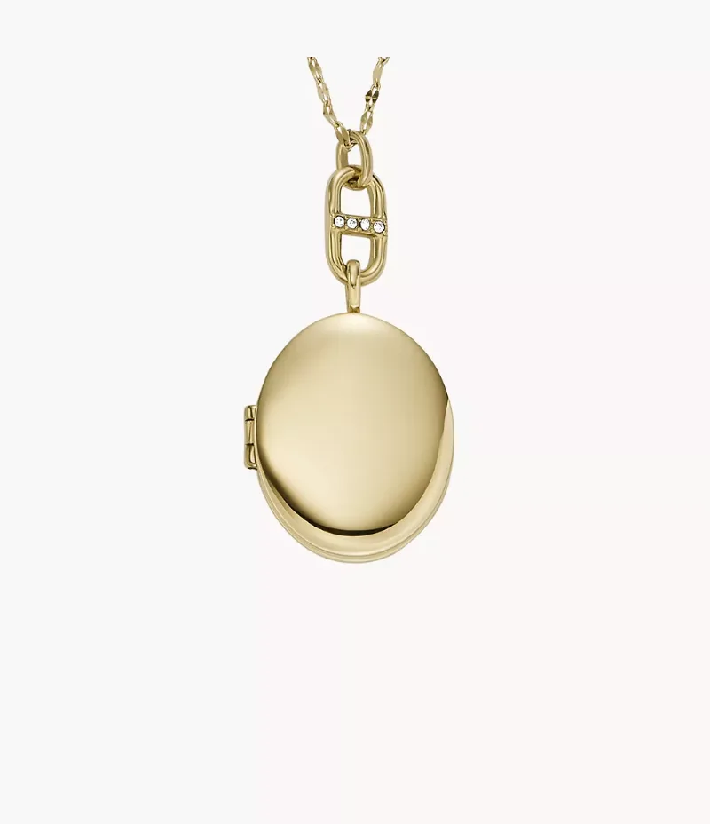 Collier à chaîne collection Heritage Médaillon en acier inoxydable ton or