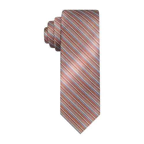 Van Heusen Extra Long Striped Tie, One Size, Orange