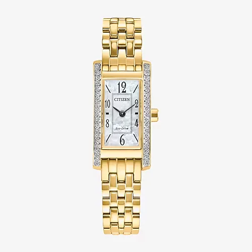 Citizen Womens Gold Tone Stainless Steel Bracelet Watch Eg7112-59d, One Size, Yellow