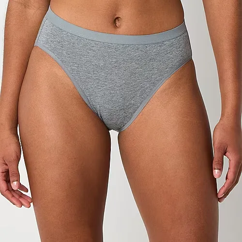 Arizona Body Cotton High Leg Panty, Medium, Gray