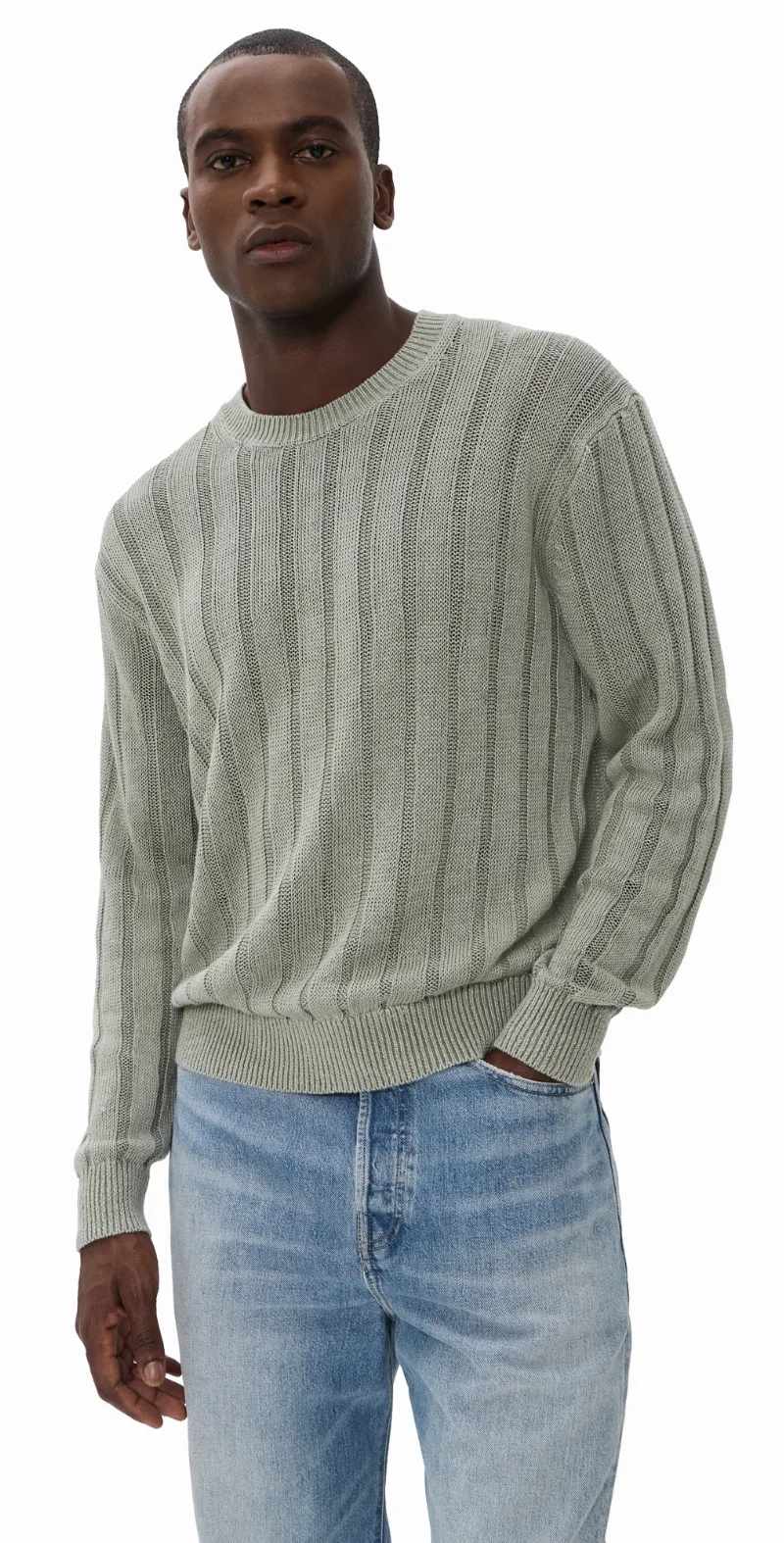 Madewell Madewell x Shopbop Wide Rib Linen Sweater Light Sage XXL
