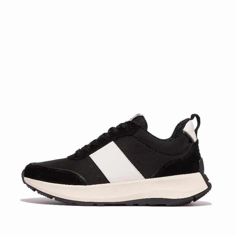 F-MODE Flow Fabric/Suede/Leather Flatform Sneakers
