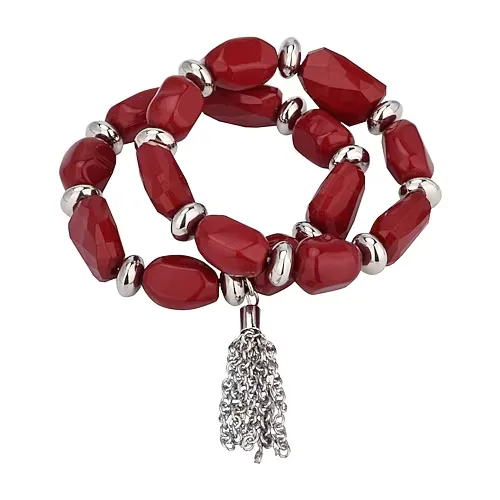 Mixit Silver Tone Womens 2-pc. Bracelet Set, One Size, Red