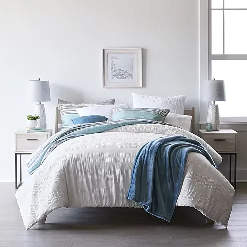 Home Expressions Crinkle Texture Comforter Set, One Size, White