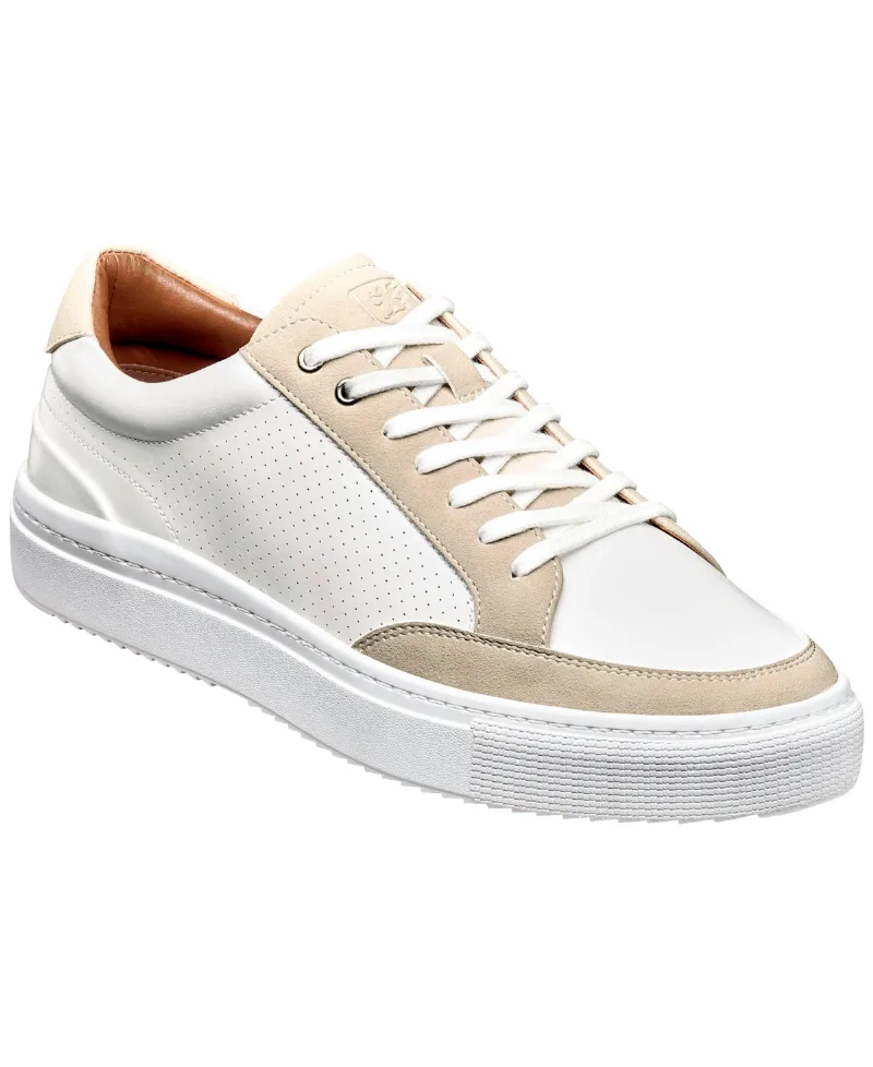 Stacy Adams Men's Dorian Round-Toe Sneakers - White