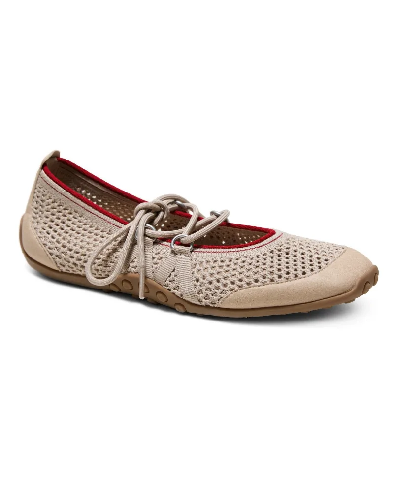 Vivaia Women's Cecily Square-Toe Hybrid Mesh Mary Janes - Almond mesh