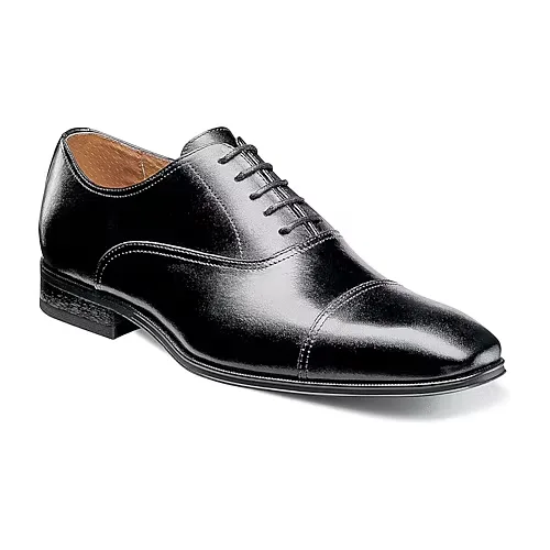 Florsheim Carino Mens Cap Closed Toe Oxford Shoes, 12 Medium, Black