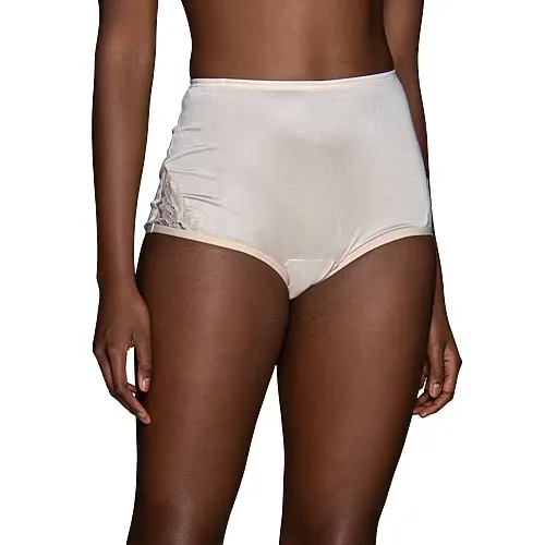 Vanity Fair Perfectly Yours Lace Nouveau Nylon Brief - 13001, 10, Beige