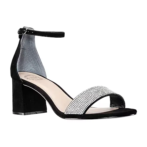 I. Miller Shoes Womens Emely Buckle Open Toe Block Heel Pumps, 9 1/2 Medium, Black