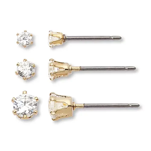 Mixit Womens Hypoallergenic 3 Pair Earring Set, One Size, Multiple Colors