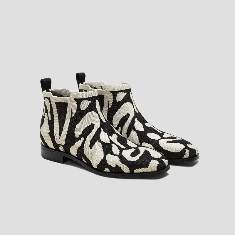 VIVAIA Square-Toe Slip-On Chelsea Boots (Ryan Slip-On)|ECRU TIGER|US 7.5