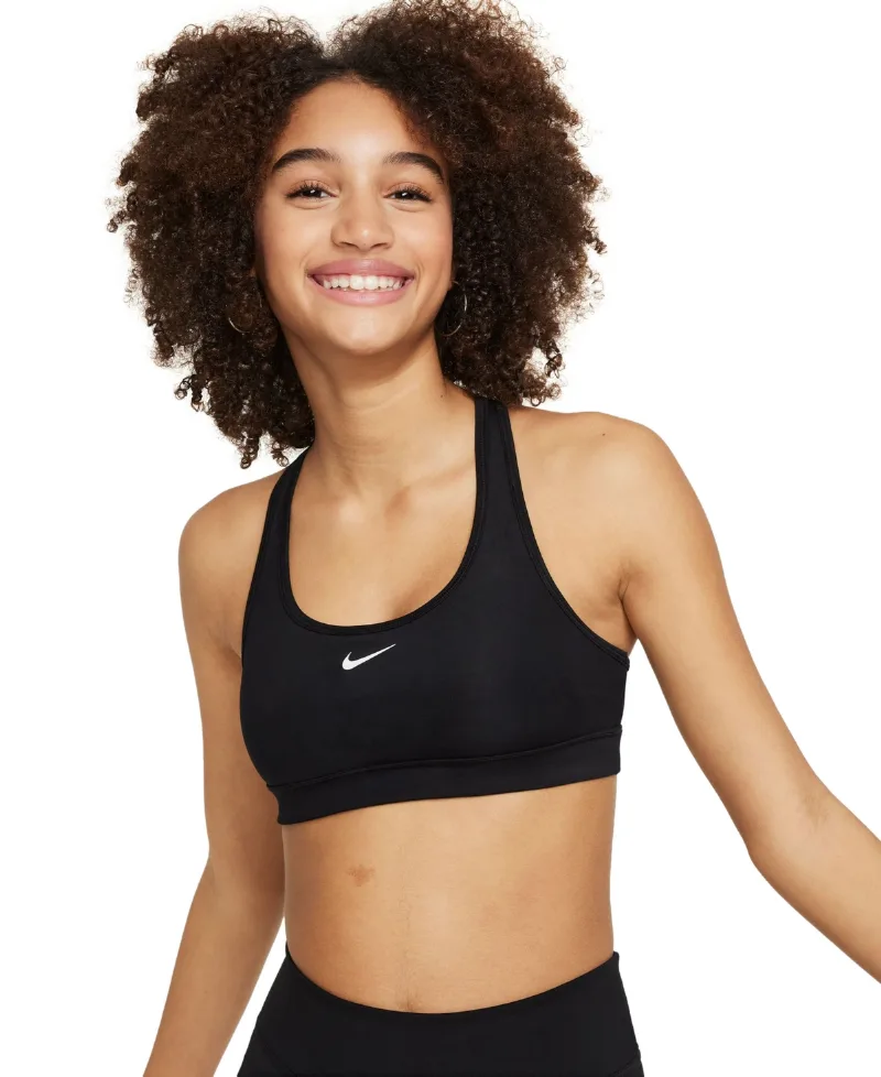 Nike Big Girls Swoosh Sports Bra - Black/white