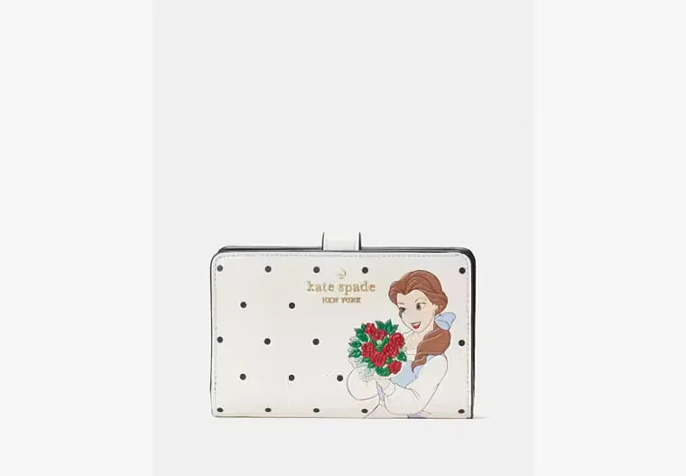 Disney X Kate Spade New York Beauty And The Beast Medium Compact Bifold Wallet