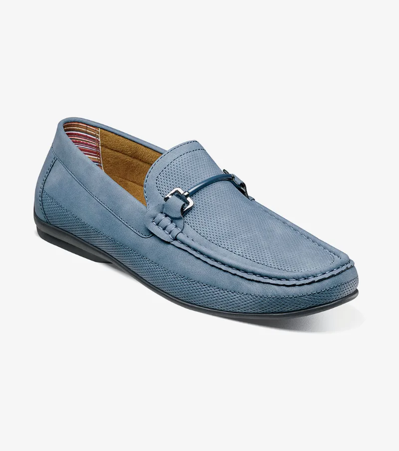 Stacy Adams Shoes Colton Moc Toe Bit Slip On Navy Size 7