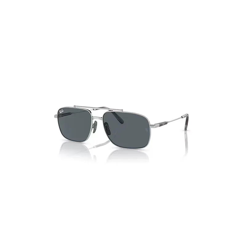 Ray-Ban Michael Titanium Sunglasses Silver Frame Blue Lenses 59-15