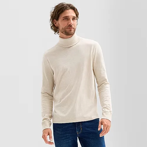 mutual weave Mens Long Sleeve Regular Fit Turtleneck, Xx-large, Beige