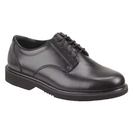 Unisex Oxford Shoe, Leather Upper, Rubber Outsole, Black, Size 12 W