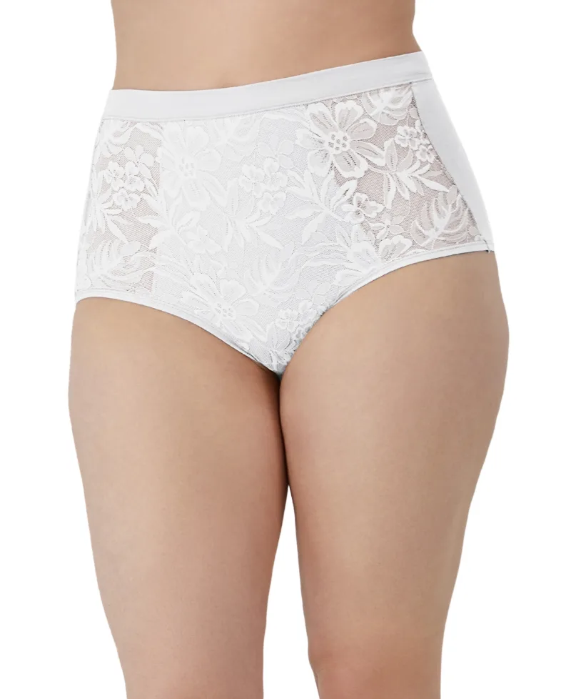 Bali Women's Breathe Lace High-Rise Brief Underwear Dfclbf - White