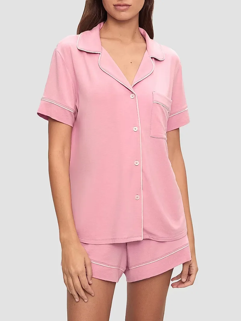 Eberjey Women's Gisele Relaxed 2-Piece Pajama Set - Rose Quartz Petal Pink - Size XL